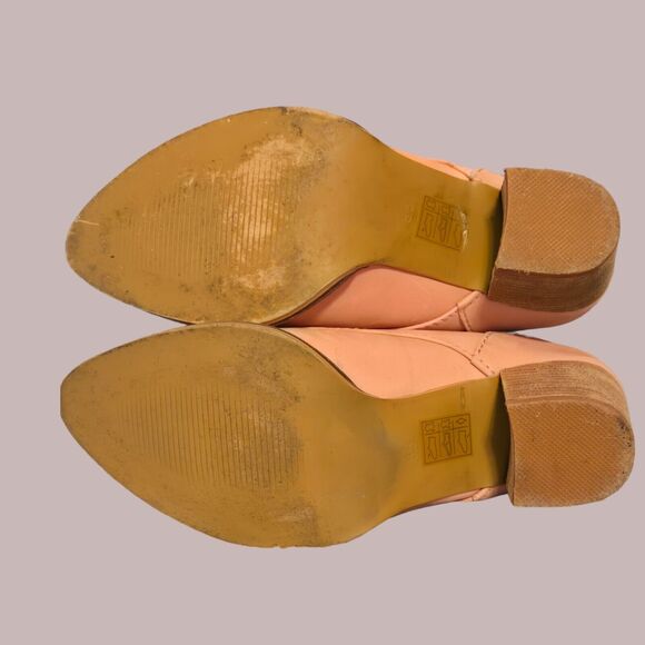 Anthropologie Pilcro Booties Womens 8.5 Hayden Matte Pink Lace Up Heeled Boots - Picture 8 of 10